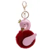 Ball Party가있는 Flamingo Keychain 선호 폴리 에스테르 합금 매일 화이트 / 핑크 콩 페이스트 1223004