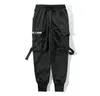 Мужские брюки мужчины груз черные ленты блокируют многокетневые harem joggers harajuku SweatWant Hip Hop Casual Bloys 220830