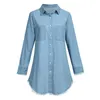 Robes de grande taille S-3xl 4xl 5xl femmes chemise en jean robe gland manches longues en vrac chemises en jean