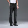 Mens Jeans Men Modis Big Fleared Boot Cut Len Loose Fit High midja Male Designer Classic Denim Pants 220831