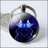 Portachiavi 12 Constellation Portachiavi Segno zodiacale Portachiavi Tondo Ciondolo in vetro Portachiavi Portachiavi Per borsetta Borsa Borse Car Charm Xmas Gi Dhrie