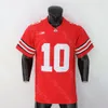 NCAA College Ohio State Buckeyes 축구 저지 Joe Burrow Red White Size S-3XL 모든 스티치 자수