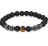 Fashion Strons Stone Natural 8 mm Punk multicolore Agate Chakra Reiki Bouddha Bracelet Bracelet Elastic Bangles S34YH