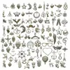 100 pcs DIY Pendentifs Collier Bracelet Accessoire Doré Antique Fabrication de Bijoux Alliage Petit Assortiment Mixte Bronze Métal Pendentifs Charmes Argent