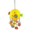 Autres fournitures d'oiseaux Mode Animaux Perroquet Plastique Creux Boule Fleur Forme Cloche Anneau Suspendu Jouet À Mâcher Jaune Ceinture Sphérique Pendentif Ornement