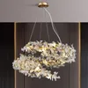 100% koperen spiraalvormige kroonluchters Lichten armatuur Romantische sneeuwvlok hanger kroonluchter Licht American Art Deco Design Hanging Lamp European Luxury Droplight D120cm