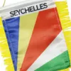 10x15 سم Seychelles نافذة زخرفة معلقة العلم مزدوج الجوانب الصغيرة معلقة مع كوب شفط لديكور باب المكتب المنزلي