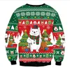 남자 스웨터 못생긴 크리스마스 녹색 점퍼 3D 생일을위한 재미있는 인쇄 휴가 파티 크리스마스 스웨트 셔츠 220830