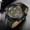 Naviforce Mens Watches أعلى العلامة التجارية الفاخرة المقاومة للماء على مدار 24 ساعة تاريخ Quartz Watch Man Leather Sport Watch Watch Men Clock317K