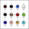 Charms 12Pcs/Lot 12 Colors Birthstone Charms Necklace Pendant Hang Fit For Chain Diy Jewelry 518 Q2 Drop Delivery 2021 Findin Lulubaby Dhufg