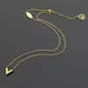 Luxe V collier femmes en acier inoxydable chaîne en or colliers mode Couple bijoux cadeaux pour femme accessoires en gros