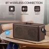 Haut-parleurs portables Haut-parleur Bluetooth en bois rétro portable D30 Basse lourde Poignée en cuir à volume élevé Support audio Carte TF U Disque AUX pour la musique T220831