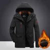 Giacche da uomo Invernali trapuntate con cappuccio Parka Outdoor New Fashion Fleece caldo e antivento Casual Solid Colo L220830