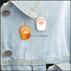 Pinos broches cão pata esmalte pino lapela jóias jóias gato amante de animais de estimação mochila saco de decoração de metal broach gota deli dhseller2010 dhxwj