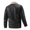 Men's Jackets Winter Fleece Leather Fur Pu Slope Zipper Slim Fit Branded Cashmere L220830