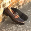 Bonnes chaussures Locs de qualité hommes classiques couleurs solides PU Slip on Fashion Business Casual Party Daily Ad D D Fashi