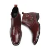 Homens cl￡ssicos de couro genu￭no Boots de fivela de fivela de moda z￭per Cowboy Botas curtas Sapatos formais de tamanho comercial