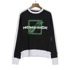 We11done black and white hoodie letter top printed round neck loose long sleeve sweater