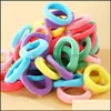 Hair Rubber Bands 50Pcs/Bag Children Cute Candy Cartoon Solid Elastic Hair Bands Girls Lovely Srunchies Rubber Kid Acces Dhseller2010 Dhycd