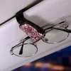 Внутренние аксессуары 2pcs/SET Athestone Diamond Sun Coscors Glasses закрепление зажим для солнцезащитных очков держатель портативный автомобильный орнамент