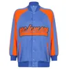 Chaquetas de mujer Chaquetas vintage Carta naranja Impreso Casual Chaqueta de bombardero de manga larga Ropa Otoño Abrigo de béisbol Chaqueta de bombardero de gran tamaño Mujer T220830