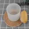 10oz Short Straight Glass Tumbler Sublimation Candle Holder Tea Light Candles Cup With Bamboo Lid Clear Frosted Fragrance Candle Cups Mini Glasses Tumblers Us Local