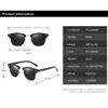 Gafas de sol Horn de cuerno negro con borde de medio marco Polarizado Conducción de pesca Gafas de sol UV400