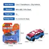 Figury zabawek akcji Transracje 13 Type 2in1 Transforming City Vehicle Mini Flip Transformed Dwa typy Pocket Car Kid Prezenty urodzinowe 220830