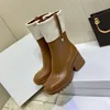 Botas de diseñador para mujer, botas Betty, botines de goma de PVC, botines de lana con plataforma, botines para exteriores, botas de lluvia con punta cuadrada Cycuviva