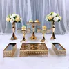 Bakeware Tools Gold Silver Silver 7-8pcs Eletroplato Metal Bolo Stand Stand Display Wedding Birthday Party Festa Cupcake Plate Rack