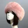 Bérets hiver épais chapeau de fourrure multicolore moelleux russe fausse fourrure femmes bandeau extérieur coupe-vent chapeaux de ski