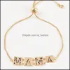 Bracelets de charme bohemia vinatge pulseira de pulseira de cor de ouro para mulheres colorf cristal mama pingente pingente wedding moda mjfashion dho6u