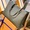 Totes Lockme Shopper Sacola de couro granulado Designer Bolsa de ombro genuíno Compras Preto Marrom Cinza Greige Dentro Plano Pocke208B