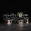 Bangle Luxury Emamel Roman Armband Royal Crown Charm Män Rostfritt stål Geometri Pulseiras Öppna justerbara armband Par smycken 220831