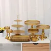 Bakeware Araçları 12 PCS Fondan Cupcake Cake Stand Set Kristal Tutucu Tatlı Ekran Partisi Düğün Vintage Altın Aksesuar