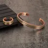 Andere Schmucksets Schmuckset Magnetisches Kupferarmband Ring Heilenergie Schmucksets für Frauen Roségold Verstellbarer Manschettenring Armbänder Armreifen 220831