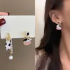 Stud Earrings Korean Contracted Cow For Women Cute Animal Love Heart Asymmetric Earring Sweet Temperament Party Jewelry