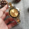44MM 4 pin watche relogio masculino mens orologi Luxury dress designer fashion Quadrante nero Calendario Bracciale in oro Chiusura pieghevole Master Male