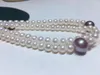 Chains High Chic Eau douce 6-7 mm et 11-12 mm Round Choker White Purple Greatin Pearls Colliers for Women Holidays Presents