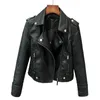 Женские куртки, корейская версия, тонкая куртка из искусственной кожи, весна-осень-зима, мотоциклетное короткое пальто 220830