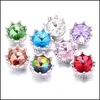Charms Rhinestone Crown Snap Button Charms Women Jewelry Findings 18Mm Metal Snaps Buttons Diy Bracelet Jewellery Wholes Dhseller2010 Dhkc7