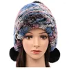 Berets Multi Color подлинный вязаный меховой бомбардировщик