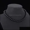 Naszyjniki z koralikami Wysokiej jakości syntetyczny naszyjnik perłowy dla kobiet modne rozmieszczone luksusowe białe/czarne z koralikami naszyjniki 600 k2 Del dhvxi