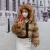 Femmes fourrure fausse veste Faux manteau hiver femmes court chaud épais gilets raton laveur faux 220830