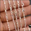 Chains 10Pcs Water Waves Chains 1.2Mm 925 Sterling Sier Necklace 16"-30" Sh540 Q2 Drop Delivery 2021 Jewelry Necklaces Penda Mjfashion Dh0Ev