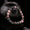 Pasma z koralikami oryginalne kamienne czarne paski rhodochrosad bransoletki dla kobiet biżuteria urok dar