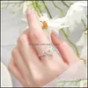 Band Rings Vintage Daisy Flower Ring For Women Korean Style Adjustable Opening Finger Rings Bride Wedding Engagement Stateme Lulubaby Dhdns