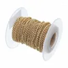 Ketten, 10 Yards/Rolle, 2 mm Durchmesser, goldfarben, Edelstahl, Rolo-Kette, Herren- und Damen-Halskette, Modeschmuck, individuell anpassbar