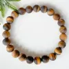 MG1558 Strand nuevo diseño 8 mm pulsera de ojo de tigre mate cristales curativos pulsera Mala de Yoga joyería de protección energética para hombres