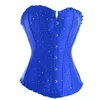 Bustini Corsetti 4 colori Corsetto con lacci da donna Sexy Bustier con diamanti disossati in acciaio Costume Overbust Lingerie Vita